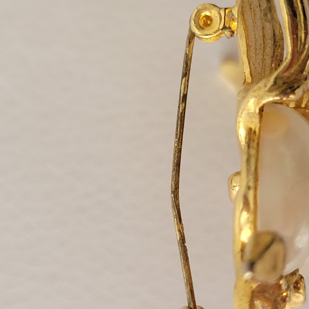 Brooch  Birds on Branch ~ Gold-tone Metal Faux Pearl Rhinestone Eyes FINAL PRICE - Picture 16 of 16